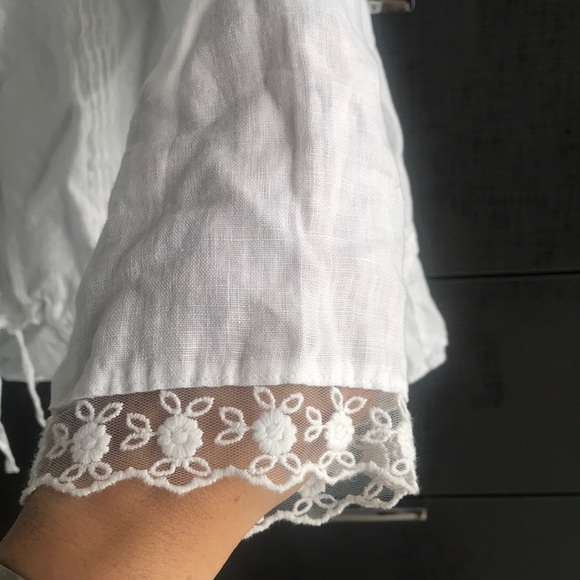 White Linen Blouse - Picture 2 of 4